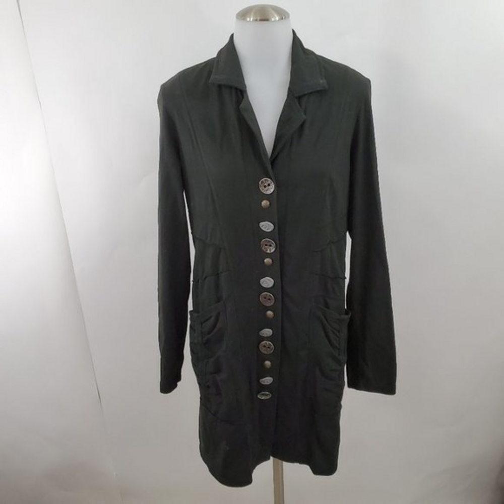 Neon Buddha Jacket‎ S Trench Long Button Black Ruch